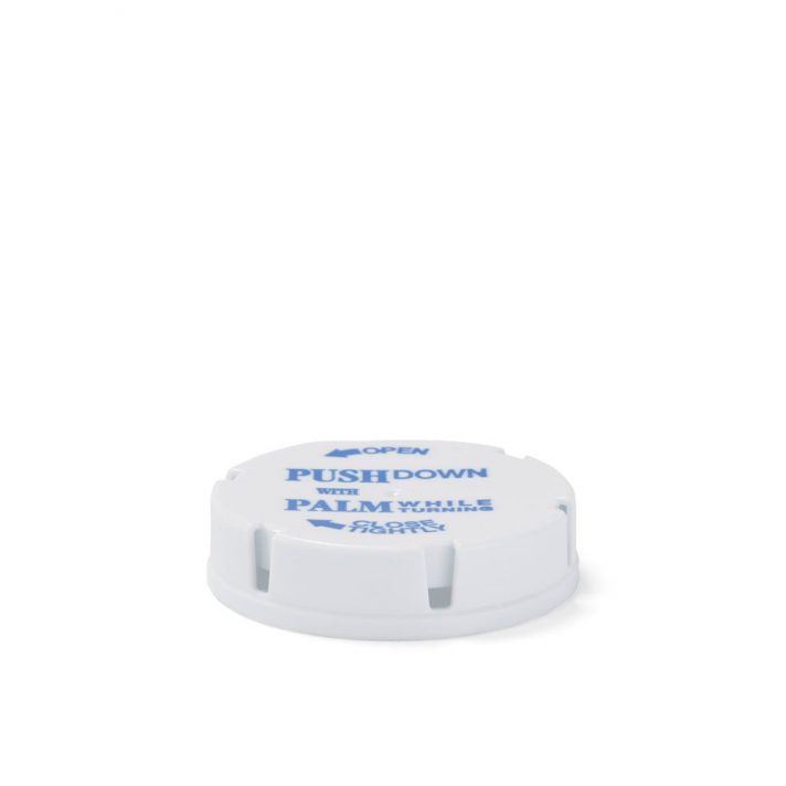 Berry White Child-Resistant Closures for Friendly & Safe® Vials - WCR 30/40/60 Dram